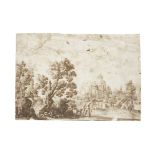 Remigio Cantagallina (Florence circa 1582-1656) A capriccio of a port with boats and figures (tog...