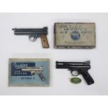 Three .177 and One .22 Webley Mark I break-barrel air pistols by Webley & Scott Three in Webley &...