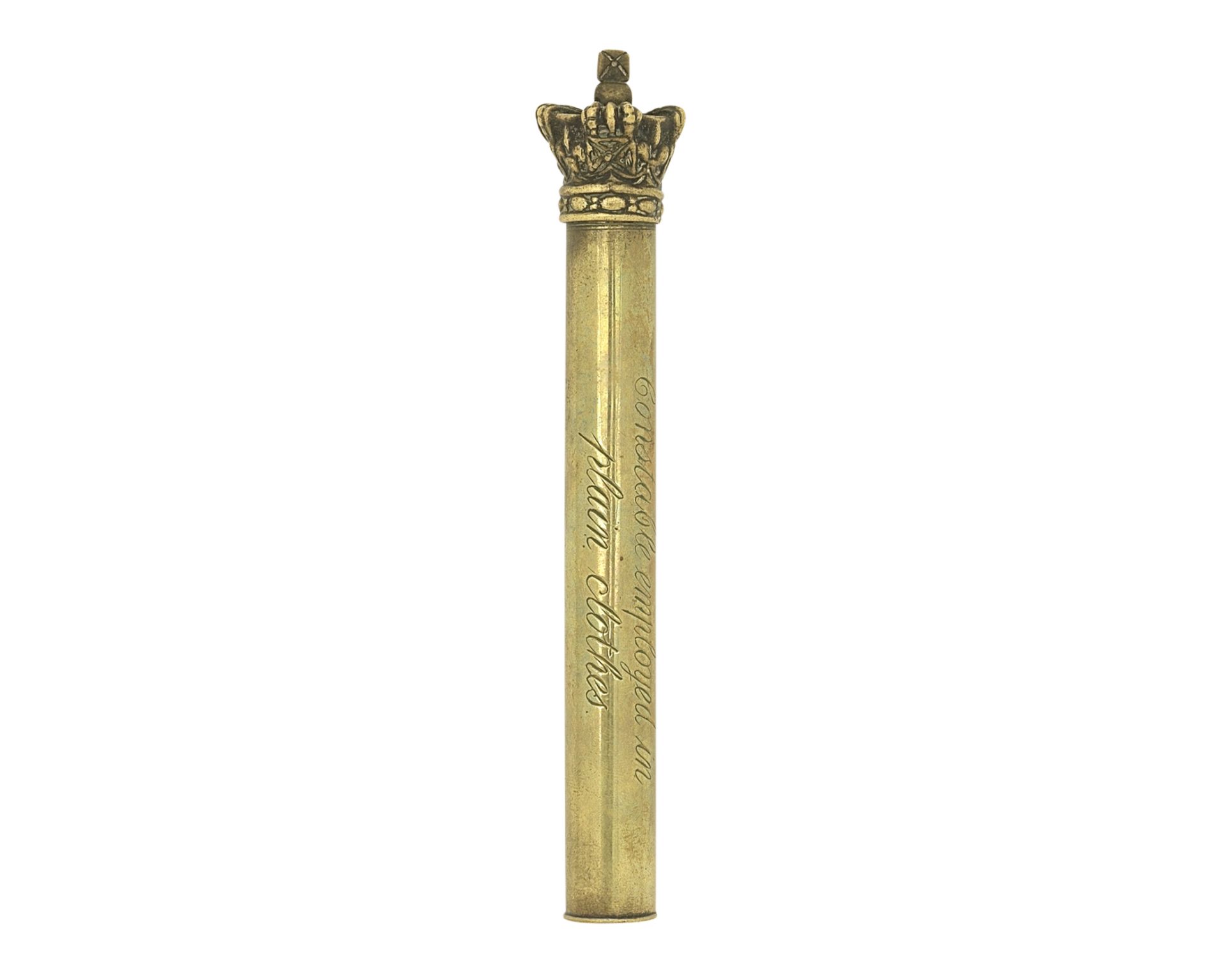 A Victorian Brass Tipstave (2)