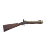 A Brass-Barrelled Flintlock Blunderbuss With Spring Bayonet