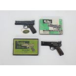 Five .22 Webley Senior barrel-break air pistols by Webley & Scott Three in Webley & Scott cardboa...