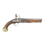 A 20-Bore Flintlock Brass-Mounted Liveryman's Or Coachman's Pistol