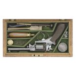 A Cased 120-Bore Percussion Beaumont-Adams Double-Action Five-Shot Revolver