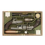 An Unusual Cased 100-Bore Percussion Transitional Single-Action Six-Shot Revolver, And 54-Bore Pe...