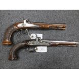 A French 32-Bore Percussion Officer's Pistol, And A Liège 28-Bore Percussion Officer's Pistol (2)