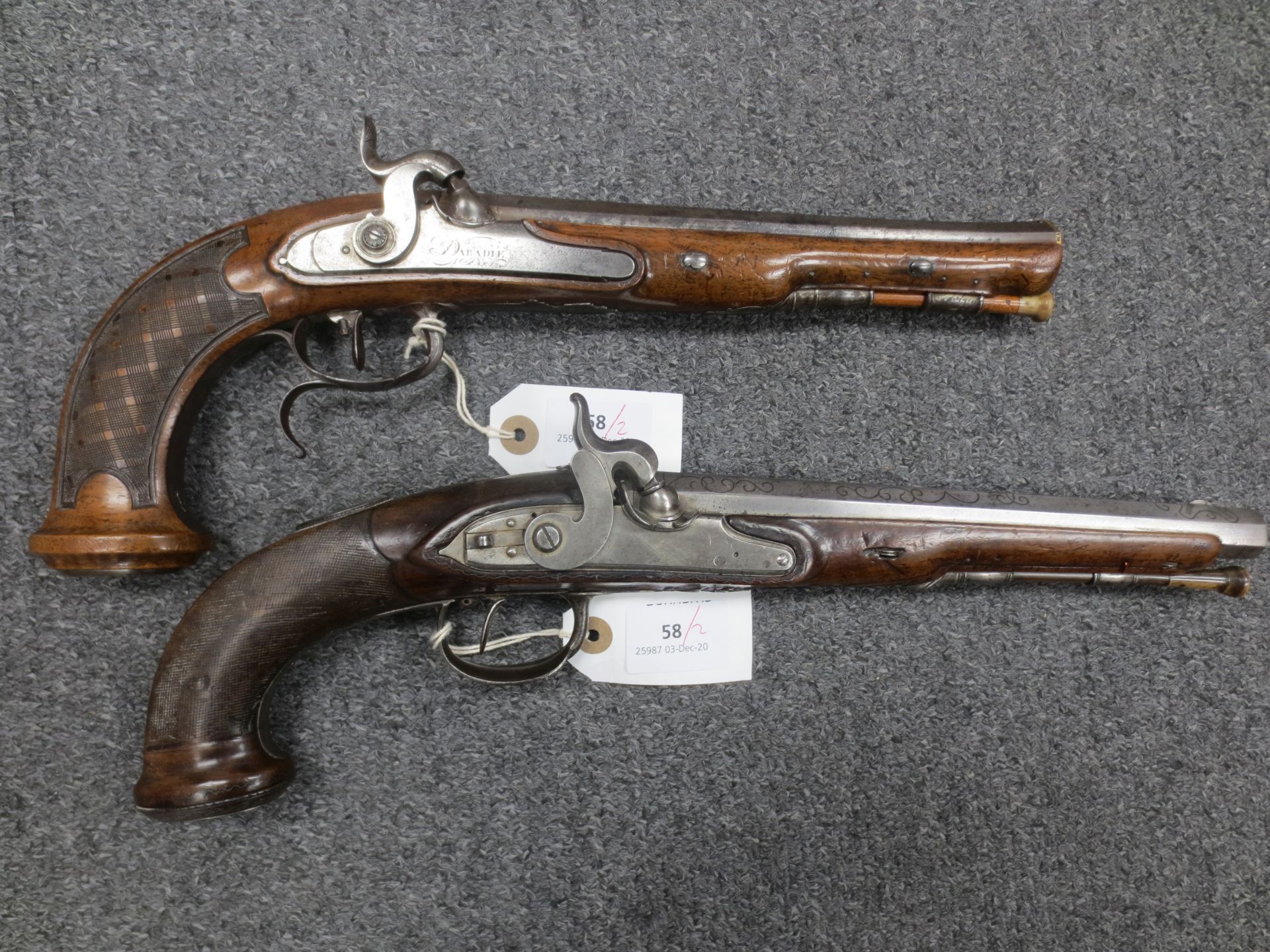 A French 32-Bore Percussion Officer's Pistol, And A Liège 28-Bore Percussion Officer's Pistol (2)