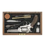 A Very Rare Cased .32 Percussion Deane-Harding Patent Double-Action Six-Shot Revolver With Interc...