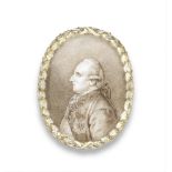 A rare Meissen Marcolini oval portrait plaque depicting Count Camilo Marcolini, circa 1775