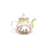 A Meissen teapot and cover, circa 1725-28