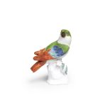 A Meissen model of a parrot, circa 1740