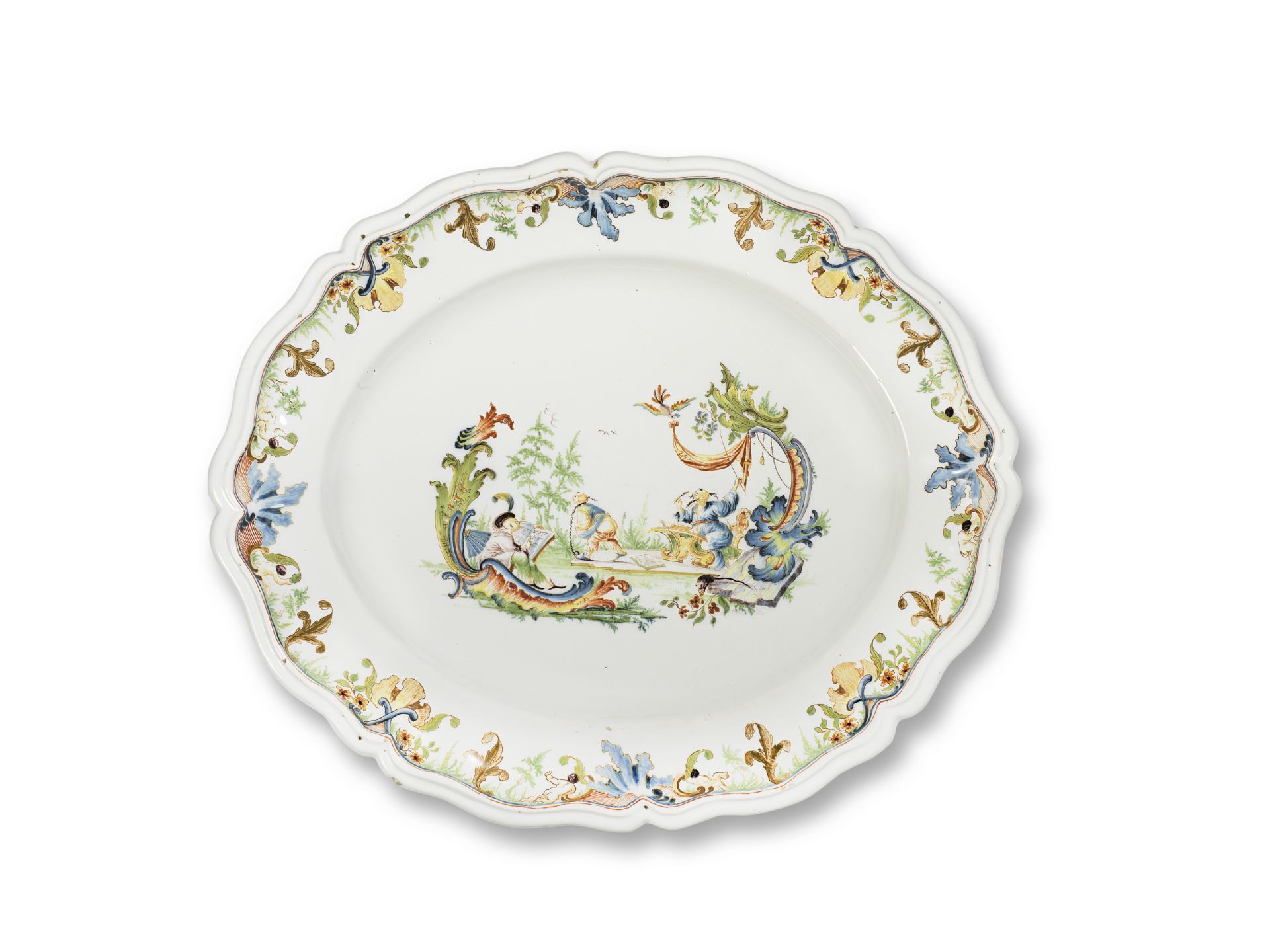 A French faience oval dish, third quarter 18th century