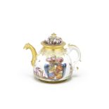 A Meissen armorial teapot and cover from the service for Christian VI of Denmark, circa 1730-35
