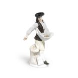 A Meissen figure of a sower, mid 18th century