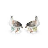 A pair of Meissen models of partridges, mid 18th century