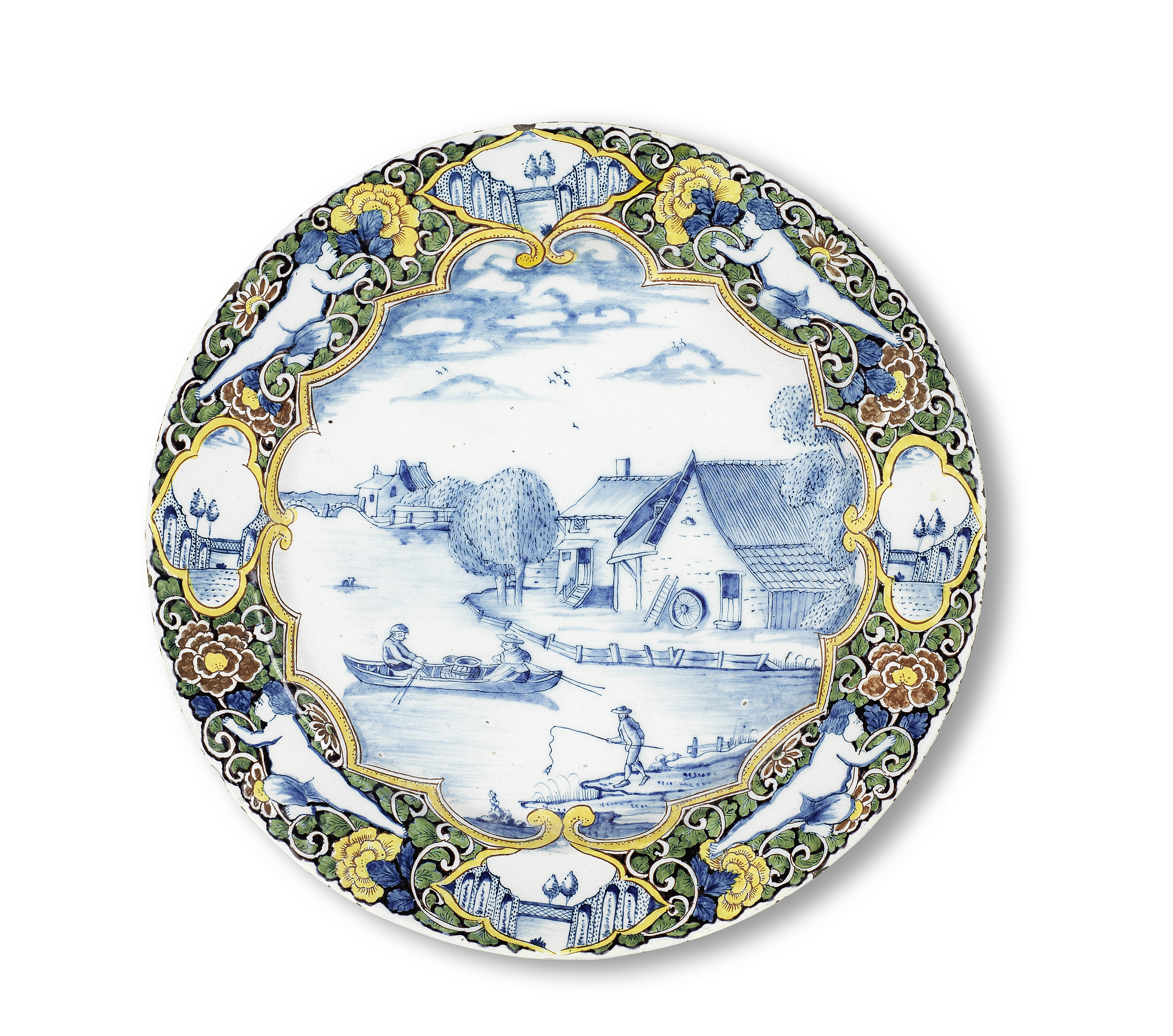 A Dutch Delft dish, mid 18th century