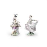 A pair of Frankenthal figures of dancers, circa 1766