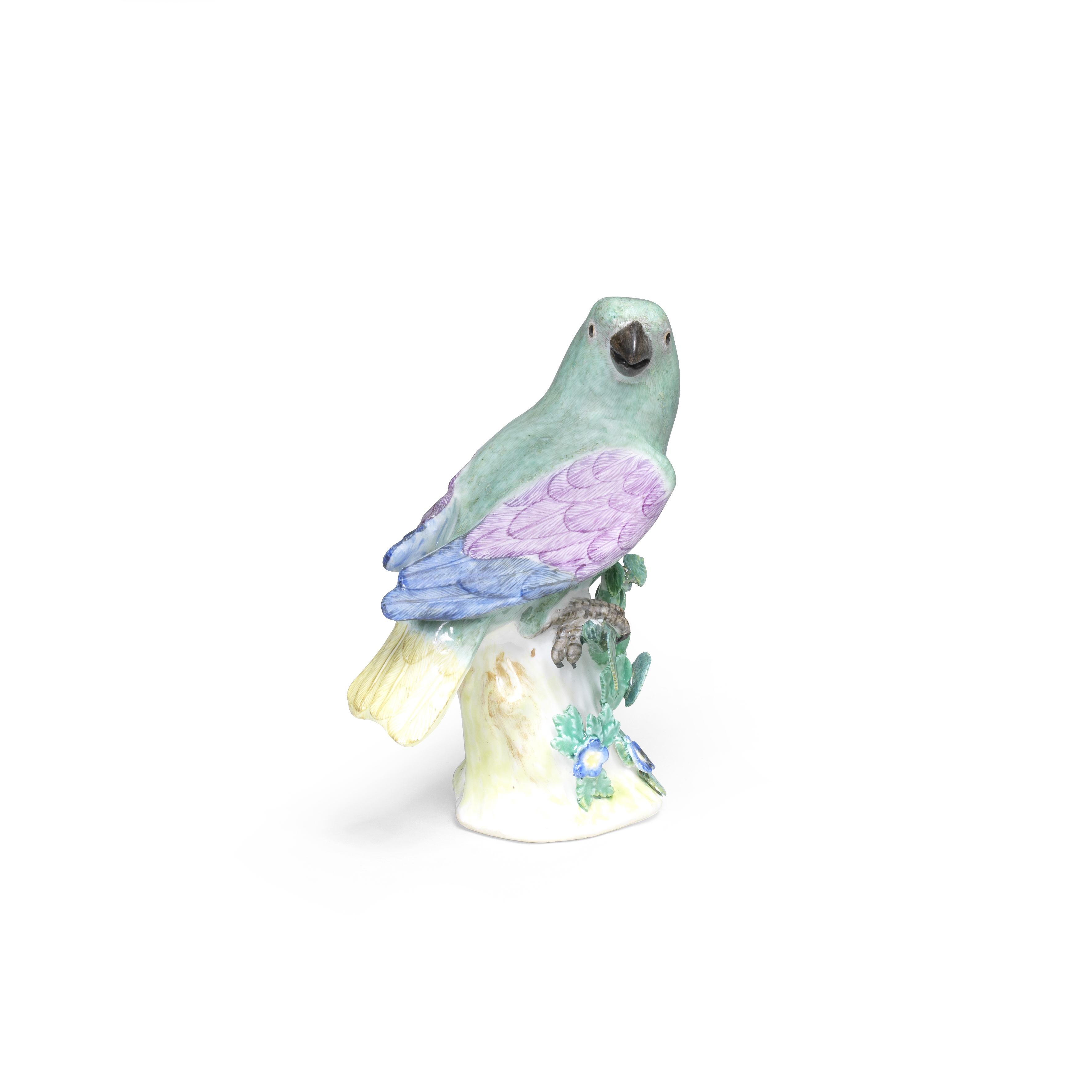 A Meissen model of a parrot, mid 18th century