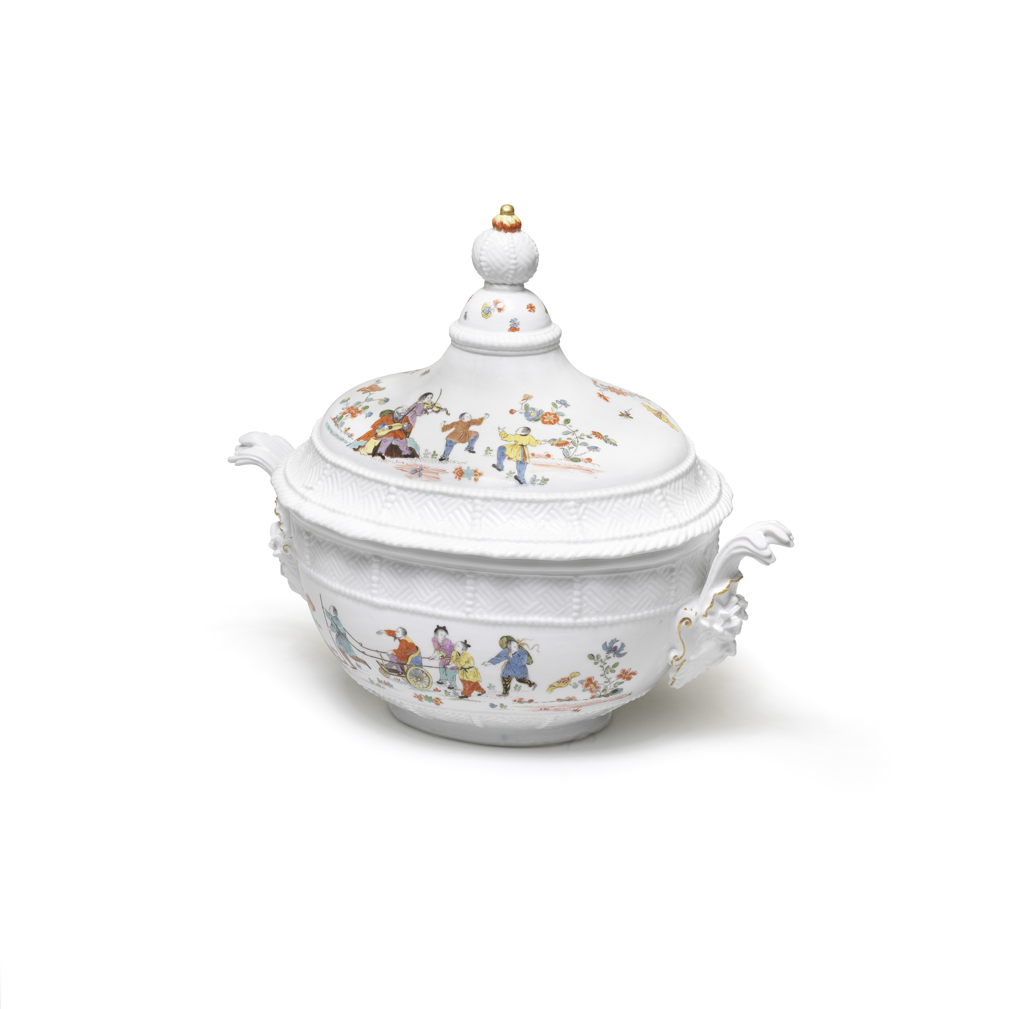 A Meissen oval double-handled tureen and cover, circa 1736