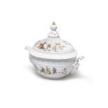 A Meissen oval double-handled tureen and cover, circa 1736