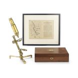 A J. P. Cutts compound and single microscope, English, 1830's, 3
