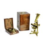 A Ross No. 1 compound binocular microscope, English, circa 1860, 2