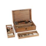 A microscope slide preparation cabinet, English, late 19th century,