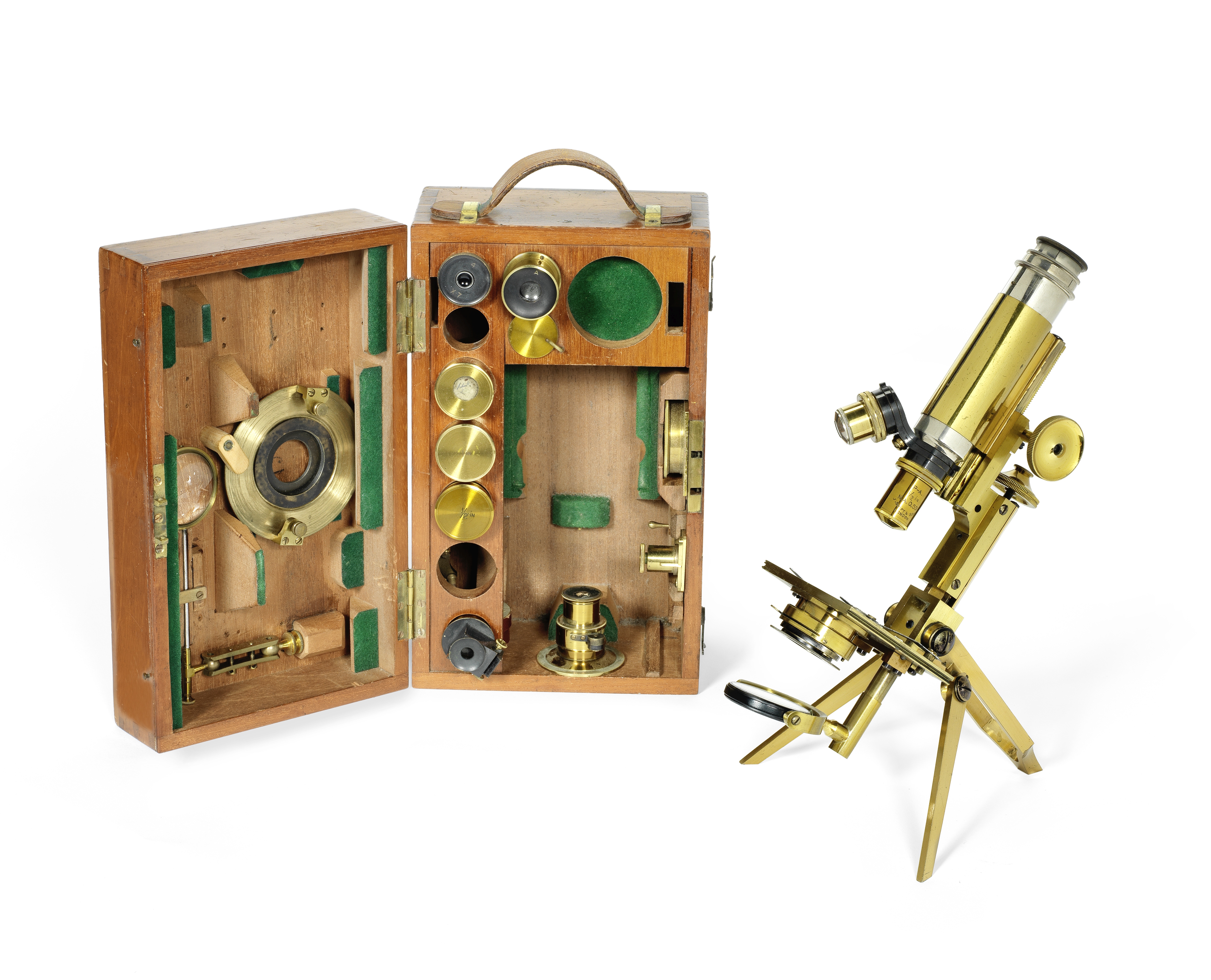 A J. Swift & son portable polarising monocular microscope, English, late 19th century,