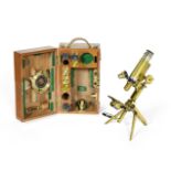 A J. Swift & son portable polarising monocular microscope, English, late 19th century,
