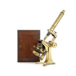 An Andrew Rosss brass compound monocular microscope, English, mid 19th century,