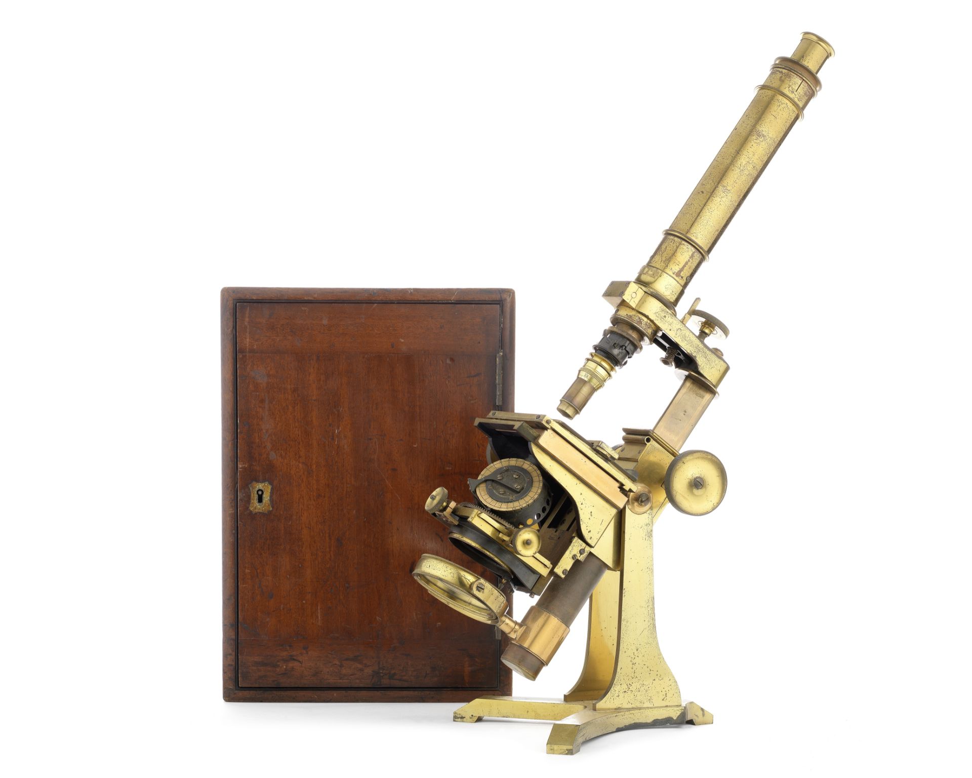 An Andrew Rosss brass compound monocular microscope, English, mid 19th century,