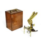 A J. Swift & son brass binocular dissecting microscope, English, late 19th century,