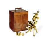 A fine W. Watson & Sons Van Heurck monocular/binocular compound microscope, English, circa 1900,