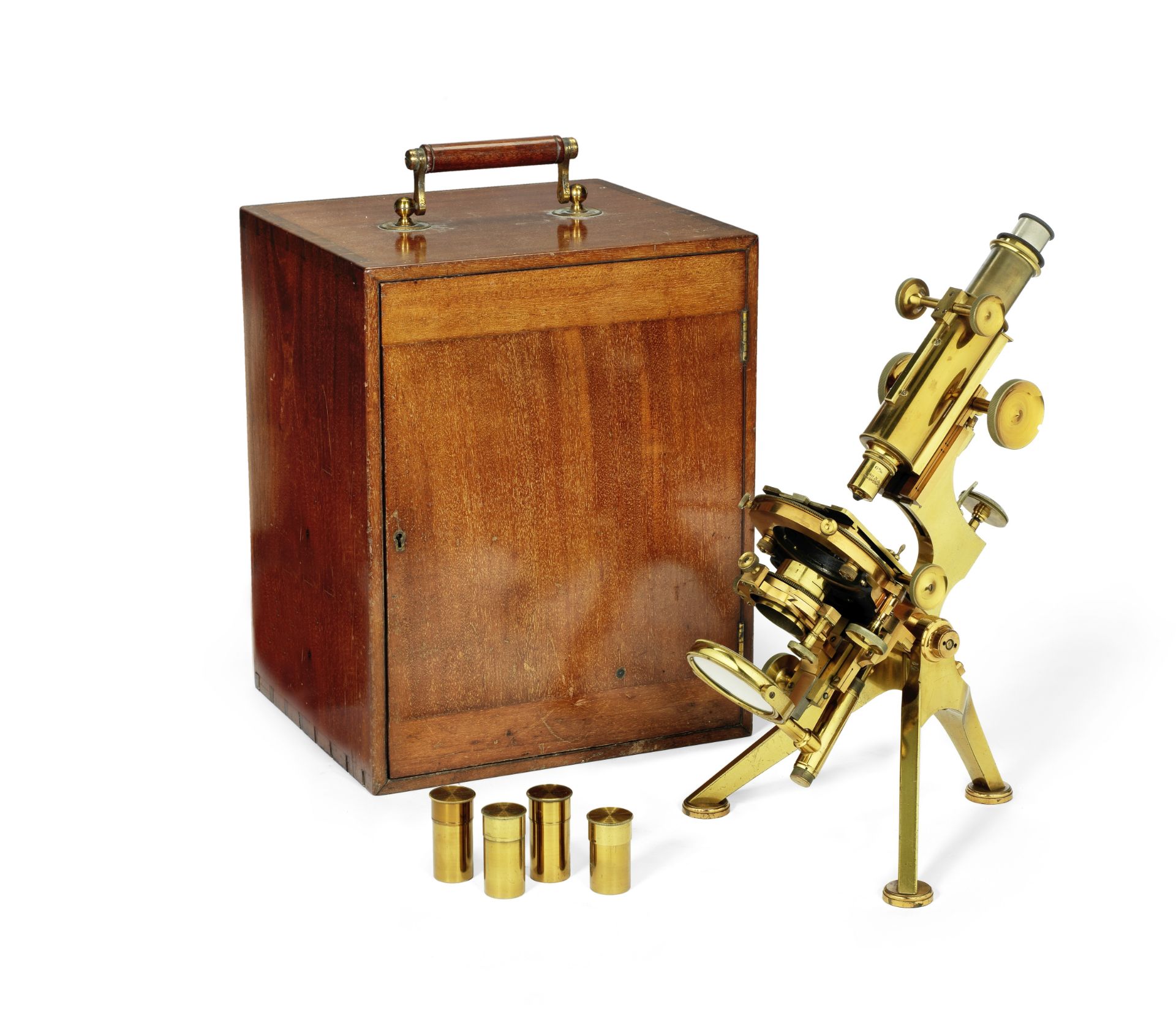 A fine W. Watson & Sons Van Heurck monocular/binocular compound microscope, English, circa 1900,