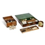 Two microscope slide preparation cabinets, English, late 19th century, (2)
