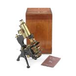 A W. Watson & Son Van Heurck compound monocular microscope, English, early 20th century,
