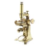 A Stephenson's erecting binocular microscope stand, English, circa 1870,