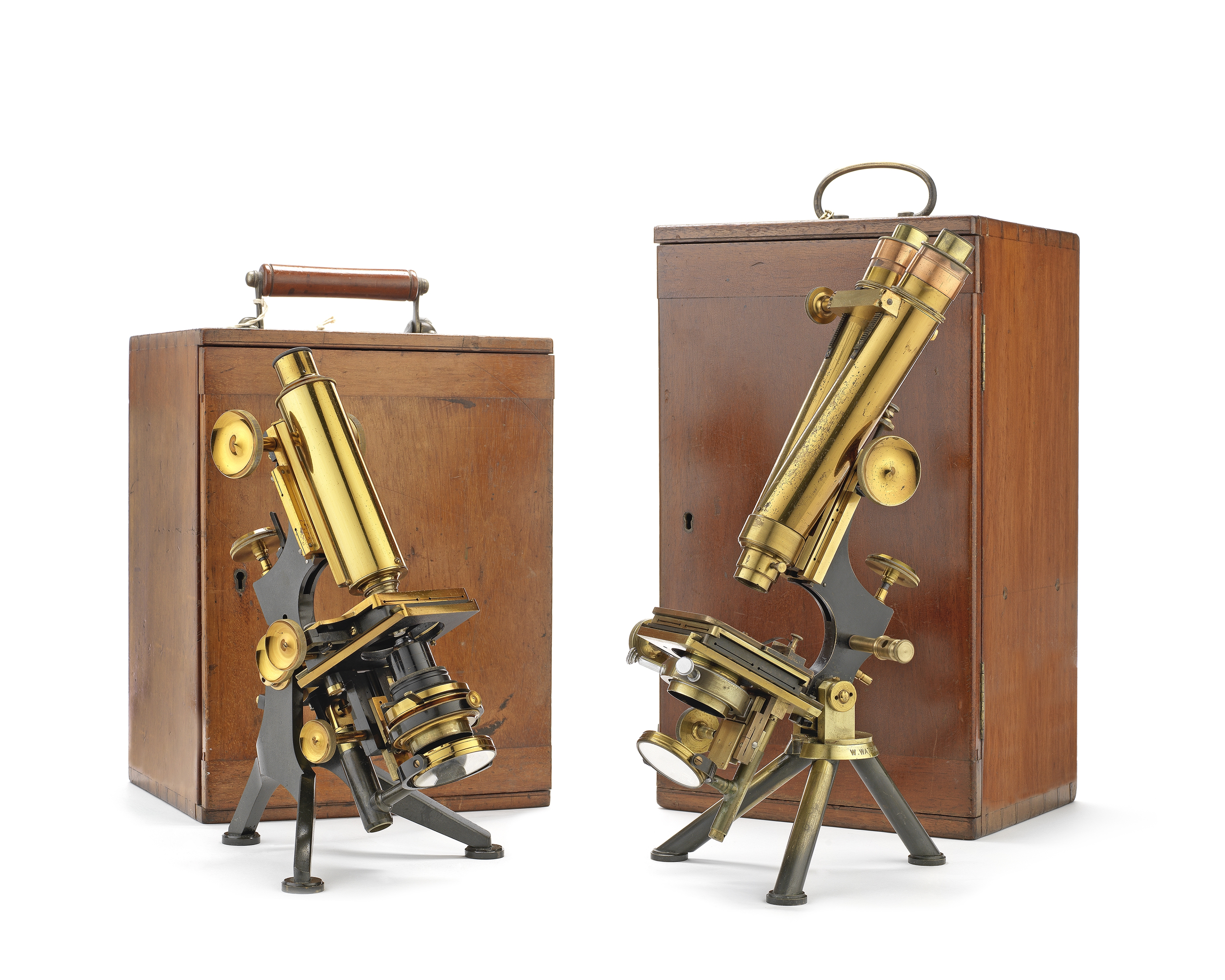 Two Watson compound microscopes, English, early 20th century, (2)