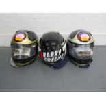 Three Arai Barry Sheene replica helmets ((3))