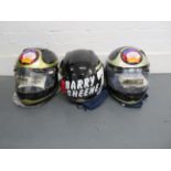 Three Arai Barry Sheene replica helmets ((3))