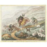 James Gillray (British, 1756-1815) Posting in Ireland; Posting in Scotland Two etchings with aqua...