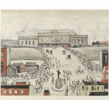 Laurence Stephen Lowry R.A. (British, 1887-1976) Station Approach Offset lithograph printed in c...