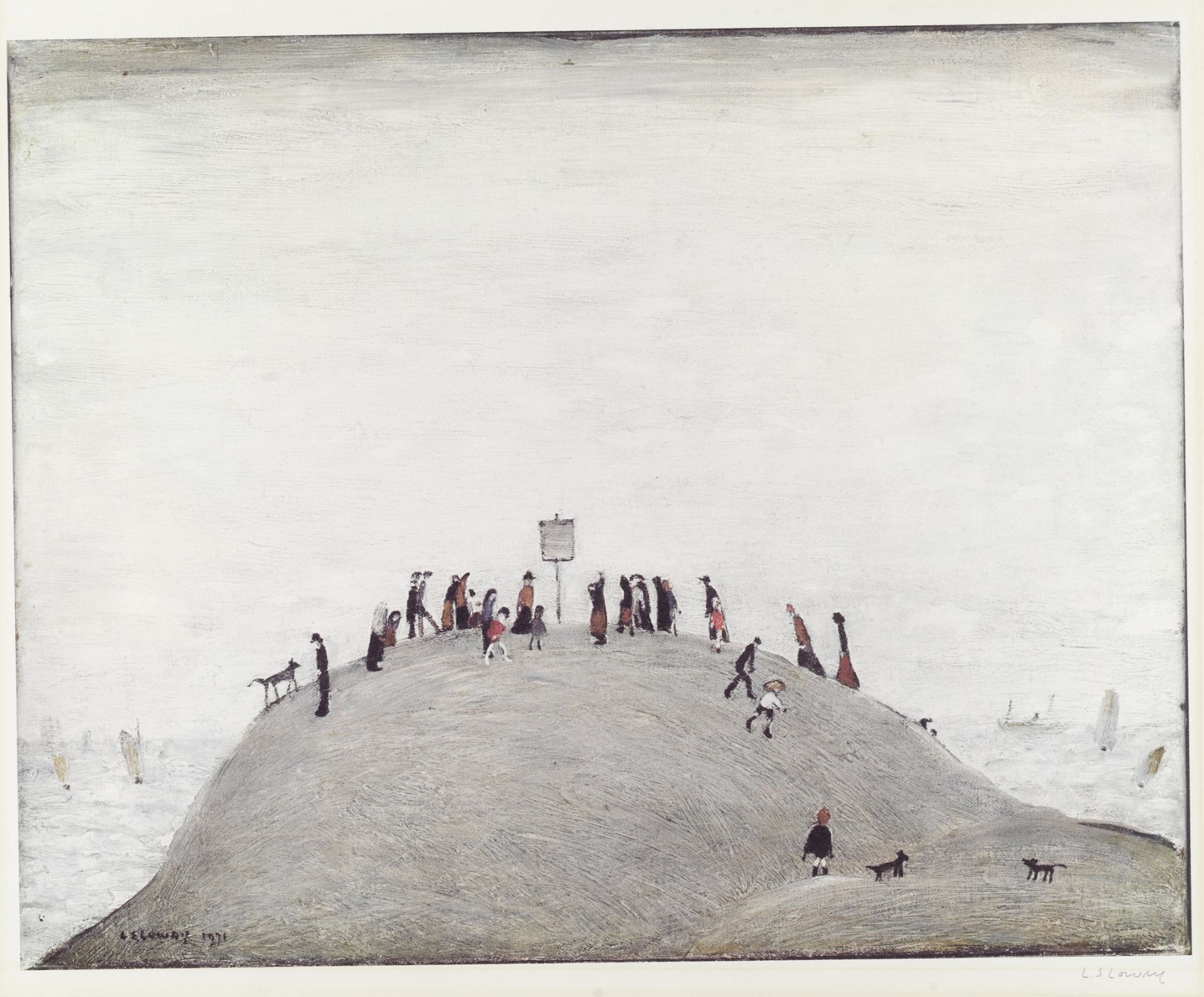 Laurence Stephen Lowry R.A. (British, 1887-1976) The Notice Board Offset lithograph printed in co...