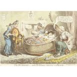 James Gillray (British, 1756-1815) The Nursery, with Britannia reposing in Peace Etching with ha...