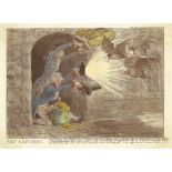 James Gillray (British, 1756-1815) Bat-Catching Etching and aquatint with hand-colouring, 1803, o...
