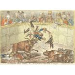 James Gillray (British, 1756-1815) The Spanish Bullfight or the Corsican Matador in Danger; Spani...