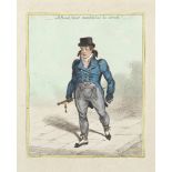 James Gillray (British, 1756-1815) All Bond Street Trembled as He Strode Etching with hand-colour...