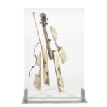 Arman (French, 1928-2005) Colère Europa Multiple, 2003, gilded bronze violin in plexiglass resin,...
