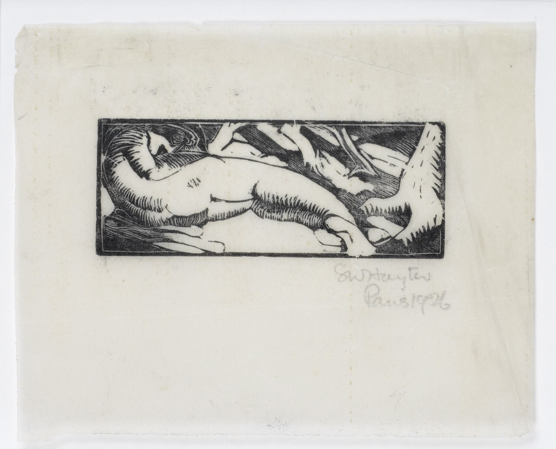 Stanley William Hayter (British, 1901-1988) Untitled The rare linocut printed in black, 1926, the...