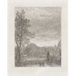 Samuel Palmer (British, 1805-1881) The Skylark A rare etching, 1850, on wove, a counterproof impr...