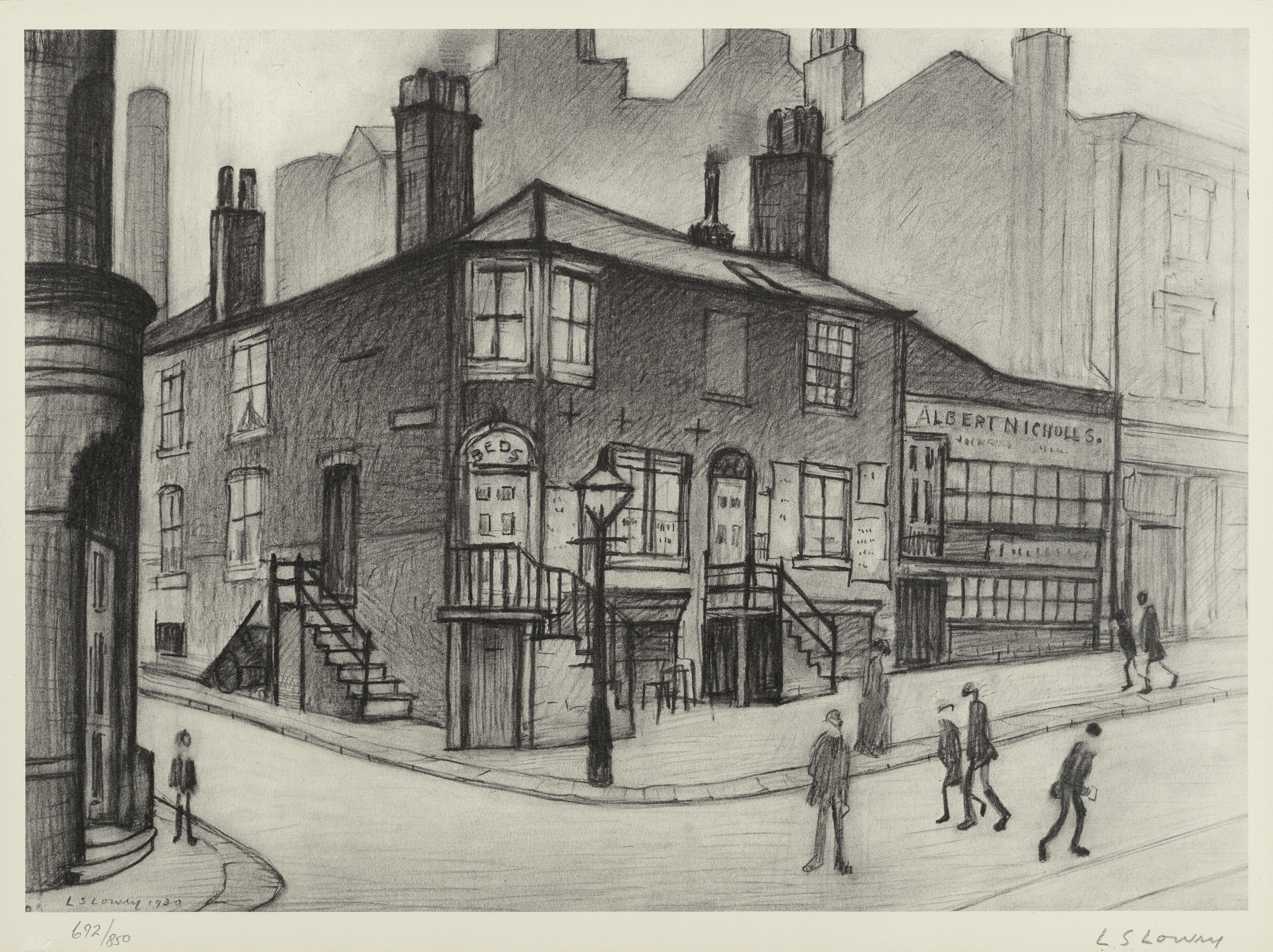 Laurence Stephen Lowry R.A. (British, 1887-1976) Great Ancoats Street Offset lithograph, on laid,...